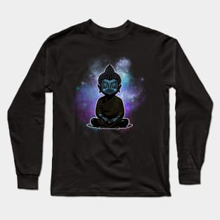 Cosmic Galaxy Buddha Long Sleeve T-Shirt